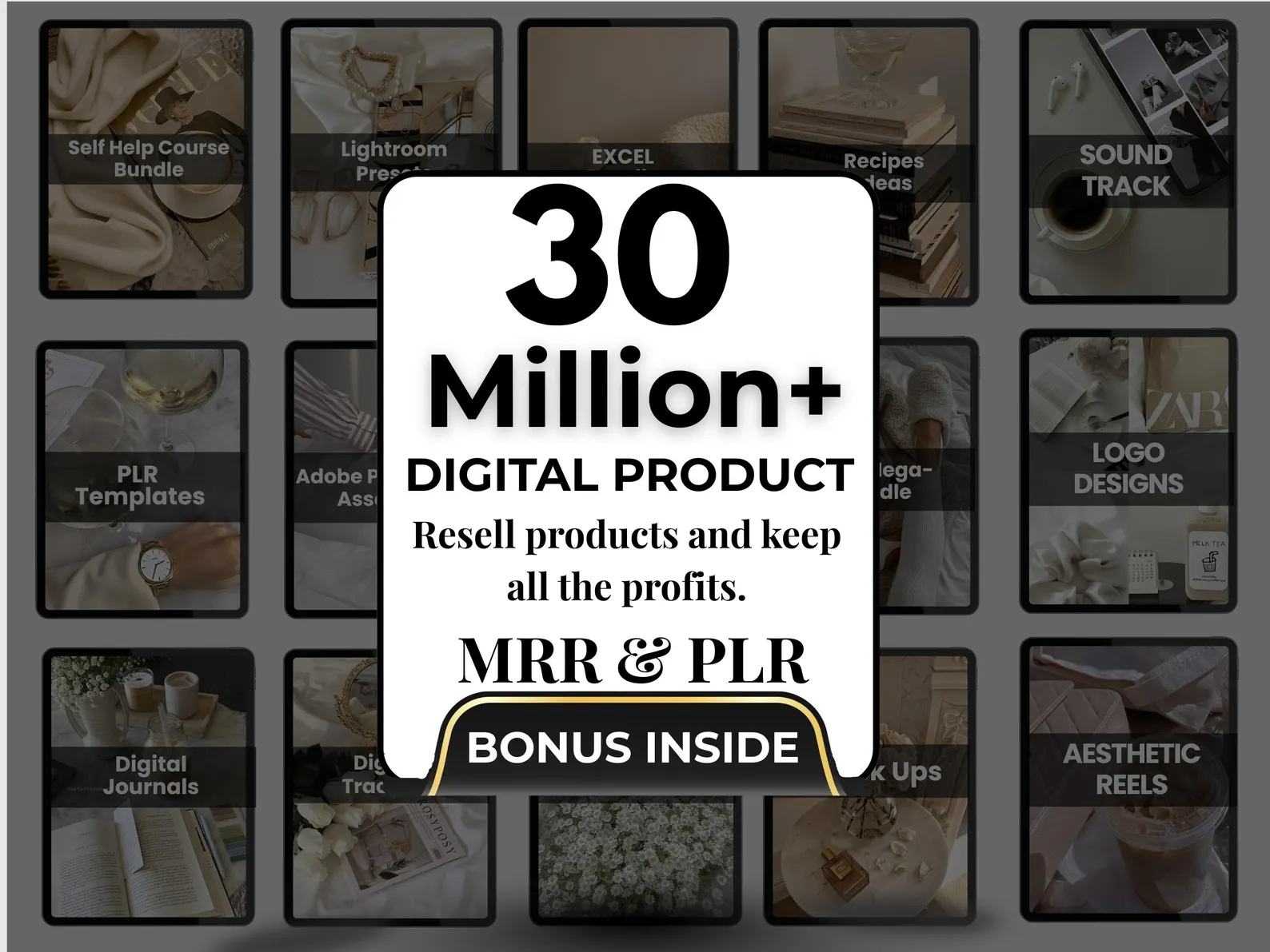 30 Million+ Ultimate PLR MRR Bundle Ideal for Passive Income